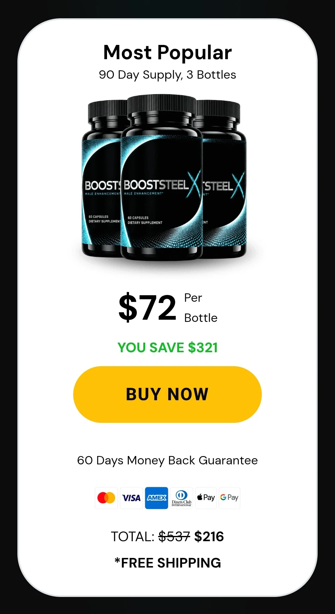 BoostSteelX® 3 bottles pricing